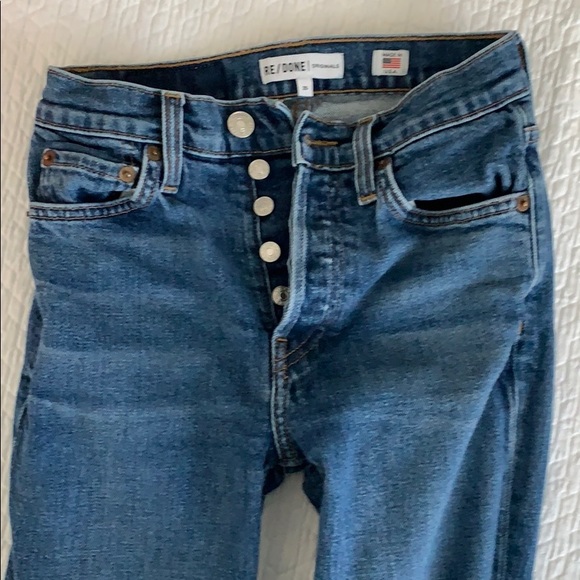 Re/Done High Rise Crop Skinny Jeans - Picture 3 of 9